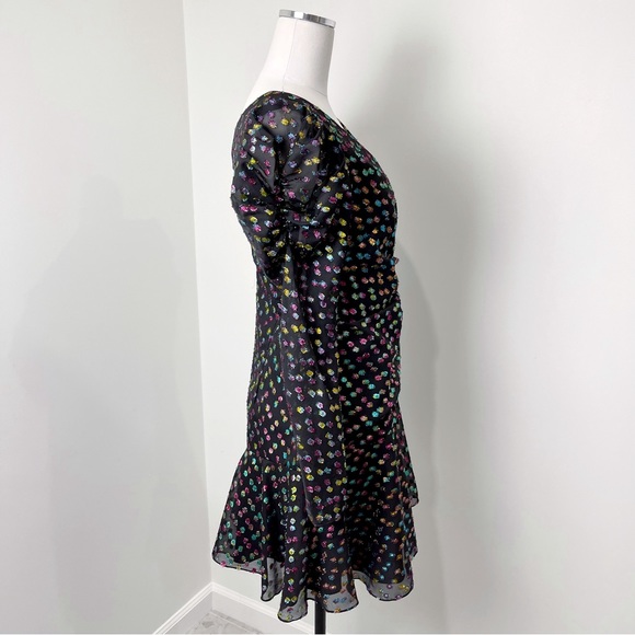 Marchesa Notte Black Dress Women's Multicolor Polka Dot Size 4 - Picture 5 of 14